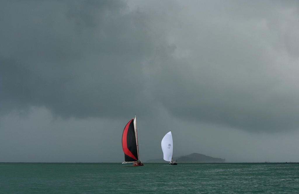 Six Senses Phuket Raceweek 2010 - more of the same - here comes another buster. Moments later it was horizontal rain, white spume, and less than 100m visibility © Guy Nowell http://www.guynowell.com