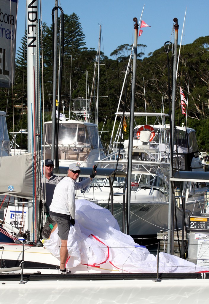 Packing post race - Newcastle to Port Stephens 2011 photo copyright Sail Port Stephens Event Media taken at  and featuring the  class