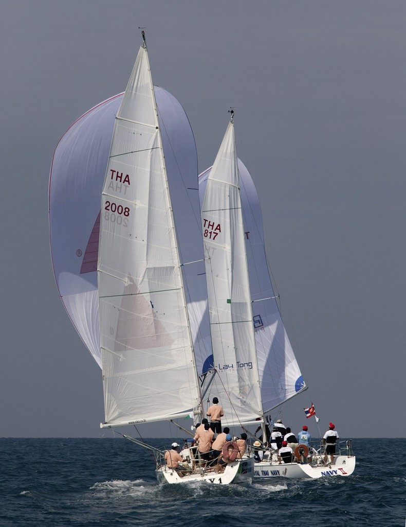 Phuket King's Cup 2008. Day 2 racing. Royal Thai Navy 1 (left) and Royal Thai Navy 2. Photo by Guy Nowell Phuket King's Cup Regatta photo copyright Guy Nowell taken at  and featuring the  class