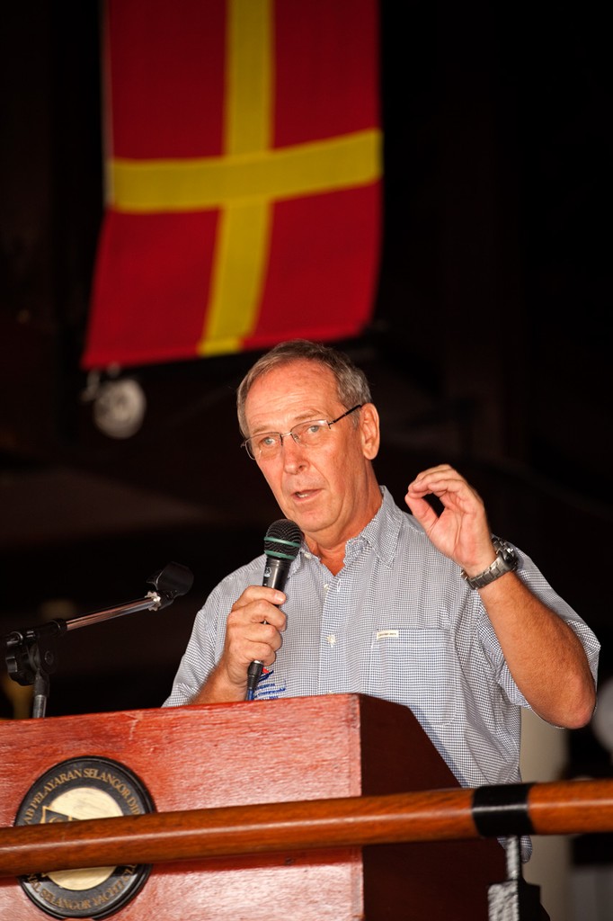 RO Jerry Rollin makes a point. ``It's all in the SIs``. Raja Muda Selangor International Regatta 2010 photo copyright Guy Nowell http://www.guynowell.com taken at  and featuring the  class