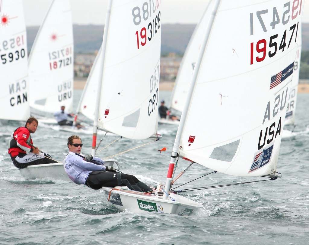 Kyle Rogachenko (USA) in action in the Laser Standard class on day 1 of the Skandia Sail for Gold Regatta. © onEdition http://www.onEdition.com