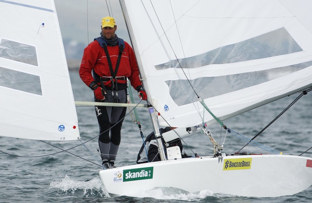 Robert Scheidt and Bruno Prada (BRA) in action in the Star class. The class has a strong following in South America and USA  © onEdition http://www.onEdition.com