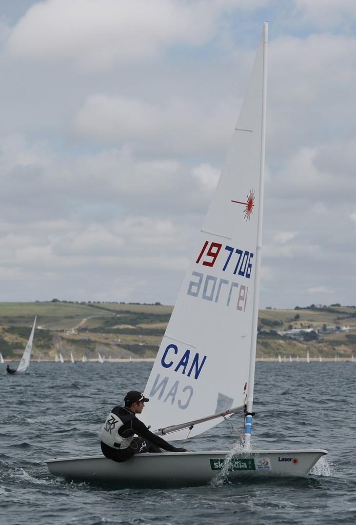 Michael Leigh (CAN) in action in the Laser Standard class on day 1 of the Skandia Sail for Gold Regatta. © onEdition http://www.onEdition.com
