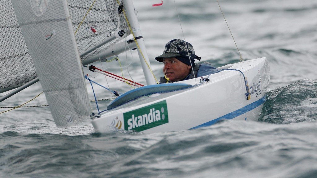 John F Ruf (USA) in action in the 2.4mR class on day 5 of the Skandia Sail for Gold Regatta. © onEdition http://www.onEdition.com