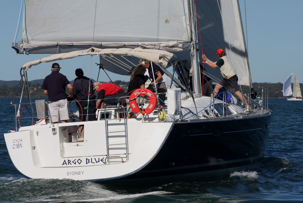 Sail change on Argo Blue. Commodore's Cup Day 3 Sail Port Stephens 2011 photo copyright Sail Port Stephens Event Media taken at  and featuring the  class