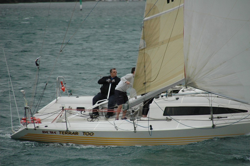 HCW Founder Shaun Lewicki at the helm of Dora Creek Workers Club Terrar Too photo copyright Blake Middleton taken at  and featuring the  class