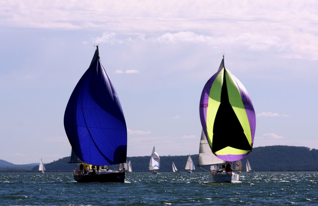 Spinnakers on a glorious afternoon. Commodore's Cup Day 3 Sail Port Stephens 2011 photo copyright Sail Port Stephens Event Media taken at  and featuring the  class