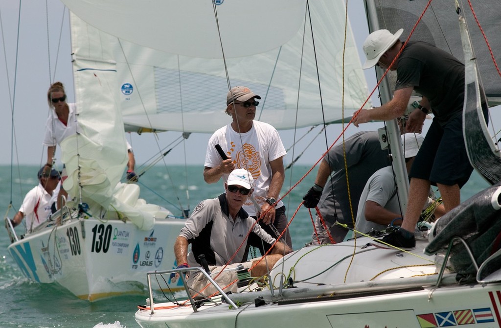 The Fox chases Magic Dragon, coming back from an OCS. Top of the Gulf Regatta 2010. © Guy Nowell http://www.guynowell.com