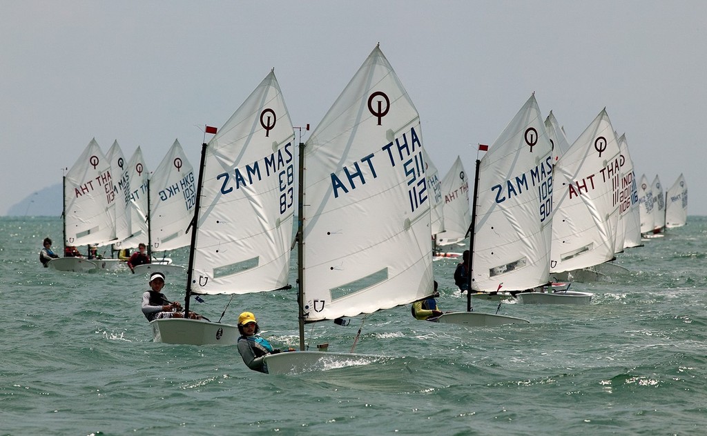 Noppakao Poonpat (THA) leads on the reach. Top of the Gulf Regatta 2010, Thai National Champs. © Guy Nowell http://www.guynowell.com
