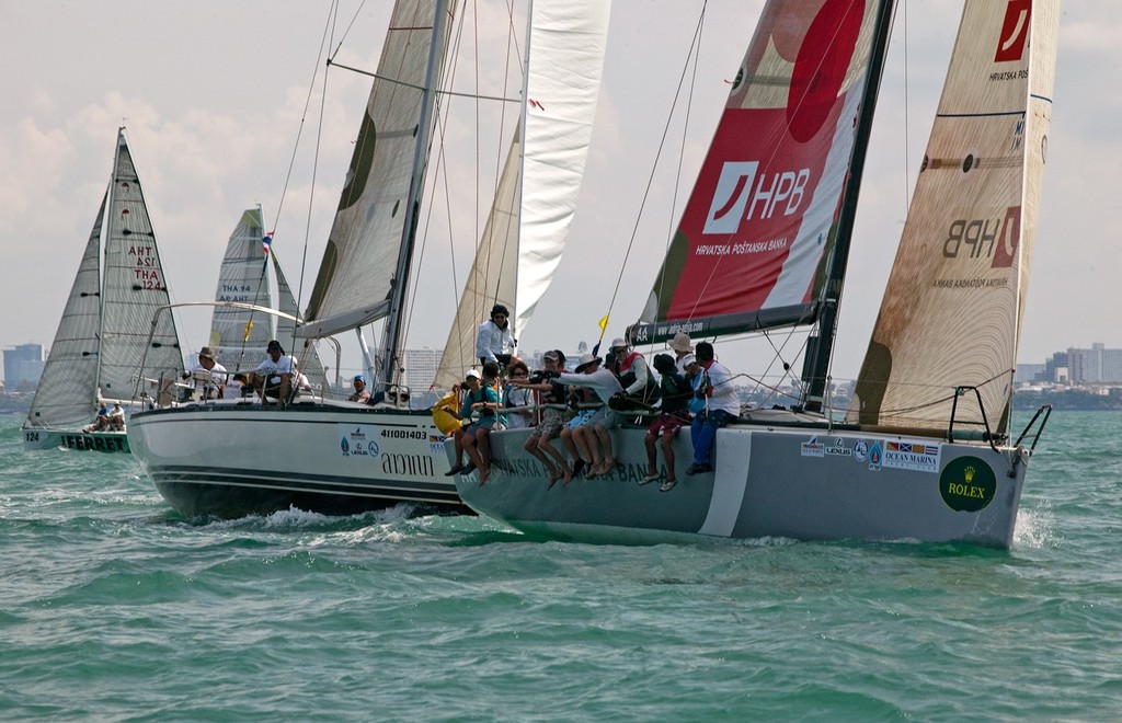 Lawana and AA on the IRC Racing start line. Top of the Gulf Regatta 2010. © Guy Nowell http://www.guynowell.com