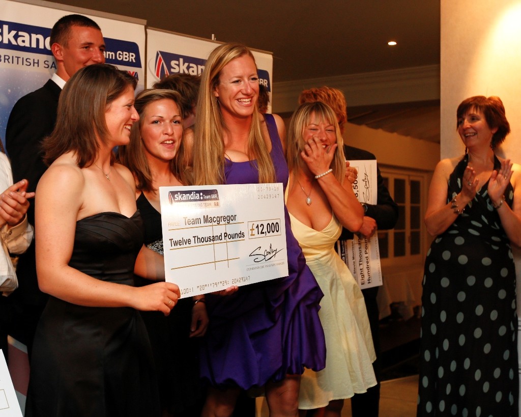 Team Macgregor pick up the biggest performance bonus cheque of the night. Photo: Paul Wyeth/Skandia Team GBR - Skandia Team GBR Awards photo copyright  Paul Wyeth / RYA http://www.rya.org.uk taken at  and featuring the  class