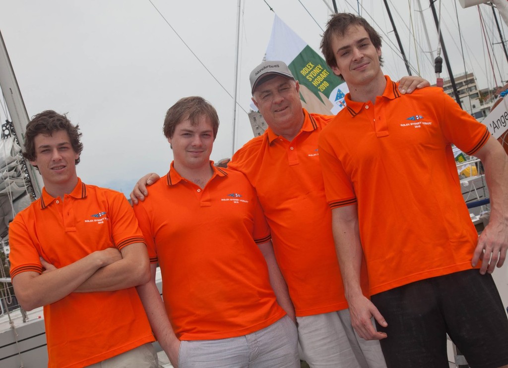 from left: Fred, George, Tony, Harry Kinsman BLUNDERBUSS, Sail No: 407, Name: Tony Kinsman, State: QLD, Division: IRC & ORCi, Design: First 40.7, LOA (m) : 11.9, Draft (m): 2.4
 photo copyright  Rolex/Daniel Forster http://www.regattanews.com taken at  and featuring the  class