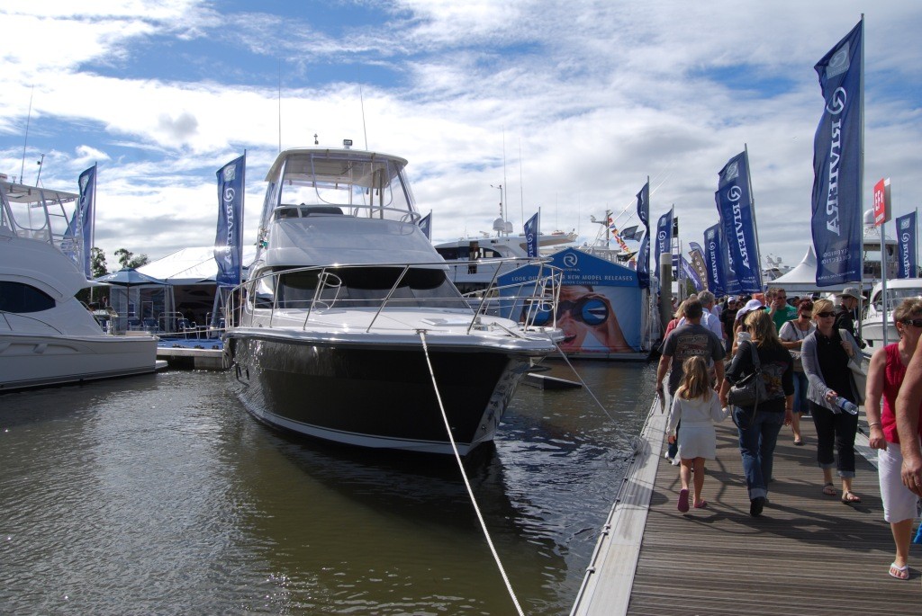 Success with the launch of the 43 Open Flybridge with IPS at Sanctuary Cove. photo copyright Riviera . http://www.riviera.com.au taken at  and featuring the  class