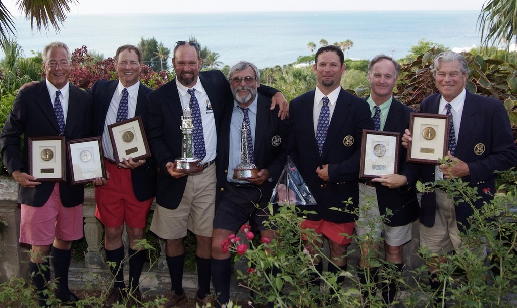 Can they make  it 3-in-a-row in 2010? From left to right Foster Tallman, Henry Henning, Mark Rebovich, Peter S. Rebovich Sr., Peter S Rebovich Jr., Kelly Robinson and Gary Gochal.  - Newport to Bermuda photo copyright Barry Pickthall/PPL http://www.pplmedia.com taken at  and featuring the  class