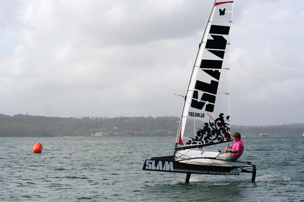 Tom Slingsby sailing a Moth in Sydney. © Craig Heydon