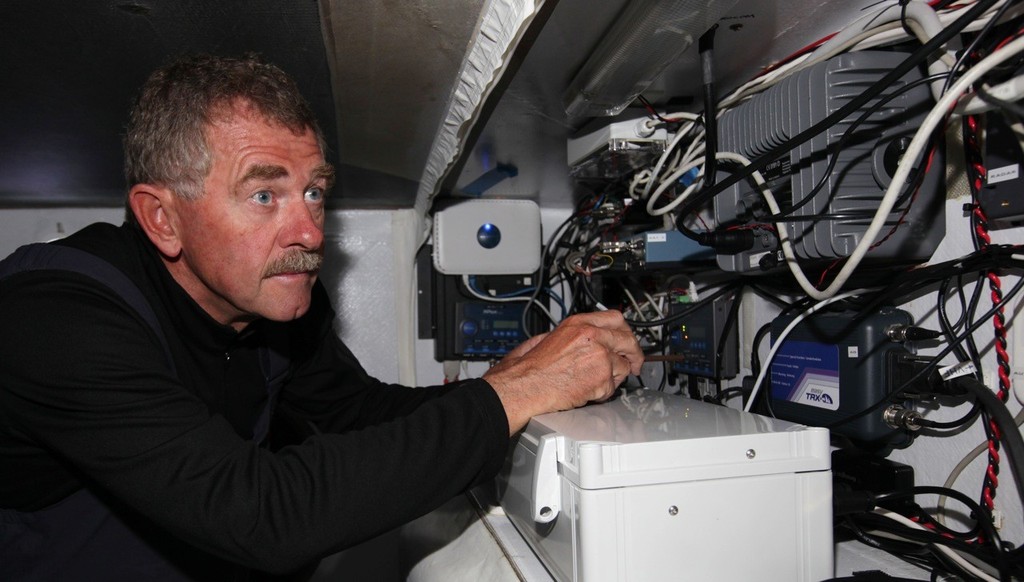 Carrying out checks and maintenance below deck © Velux 5 Oceans 