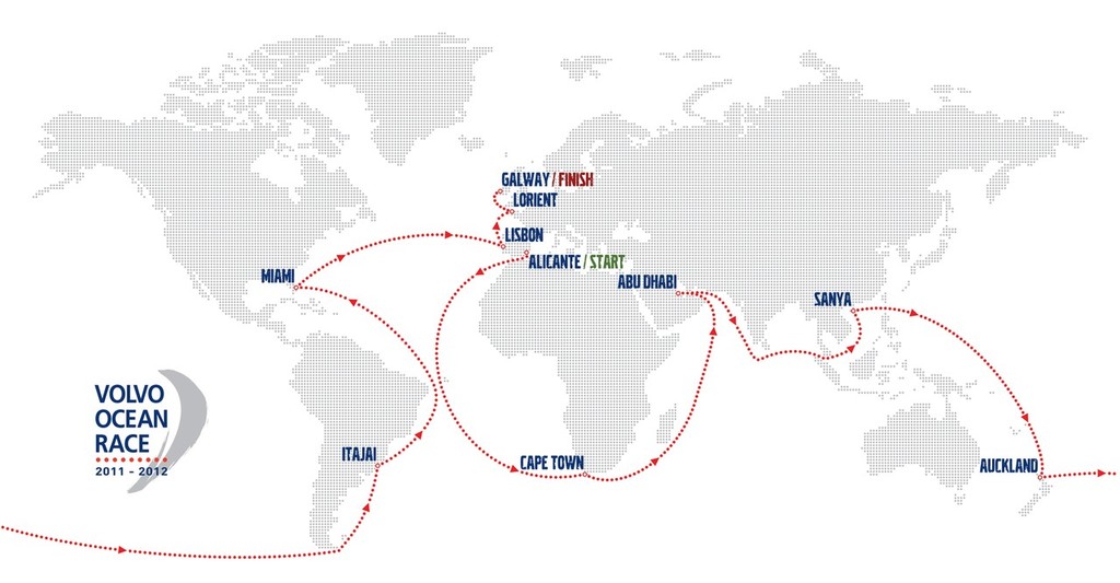 2011/12 Volvo Ocean Race - Complete Course &copy; Volvo Ocean Race http://www.volvooceanrace.com