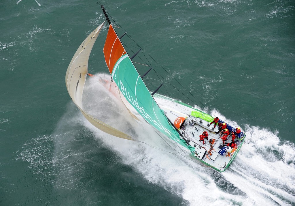 Groupama at the start of the Sevenstar Round Britain and Ireland Race. © Rick Tomlinson Groupama http://www.rick-tomlinson.com/