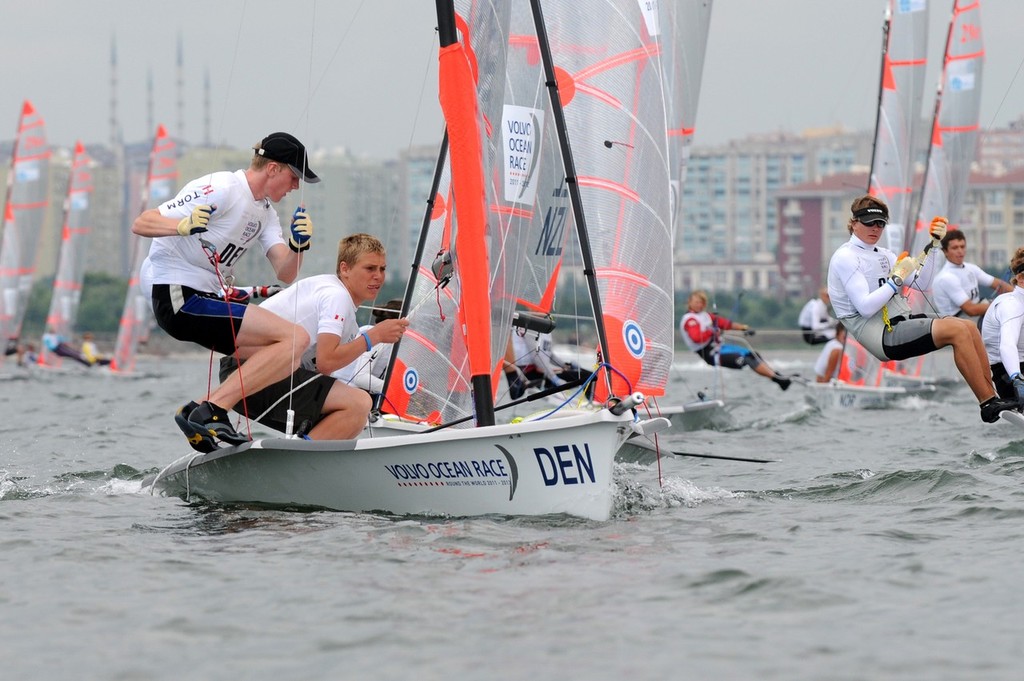 Free for editorial use image, Dave Kneale/Volvo Ocean Race

Kristian Kirketerp Ibsen and Mathias Lehm Sletten from Denmark competing in the 29er class on day 1 of the Volvo Youth Sailing ISAF World Championships 2010, in Istanbul, Turkey

For all photographic enquiries, please contact Tim Stonton on +34 606 905 497 or email tim.stonton@volvooceanrace.com. For further images, please go to http://images.volvooceanrace.com

For all media enquiries please contact Sophie Luther on +34 photo copyright  David Kneale/Volvo Ocean Race http://www.volvooceanrace.com/ taken at  and featuring the  class