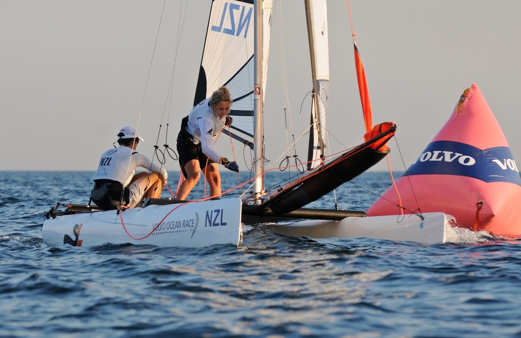 Josh Porebski and Naomi Mannering from New Zealand competing in the SL-16 class on day 2 of the Volvo Youth Sailing ISAF World Championships 2010, in Istanbul, Turkey ©  David Kneale/Volvo Ocean Race http://www.volvooceanrace.com/