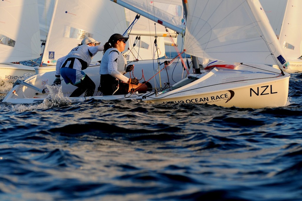 Erica Dawson and Vicky Francis from New Zealand competing in the 420 Girls class on day 2 of the Volvo Youth Sailing ISAF World Championships 2010, in Istanbul, Turkey ©  David Kneale/Volvo Ocean Race http://www.volvooceanrace.com/