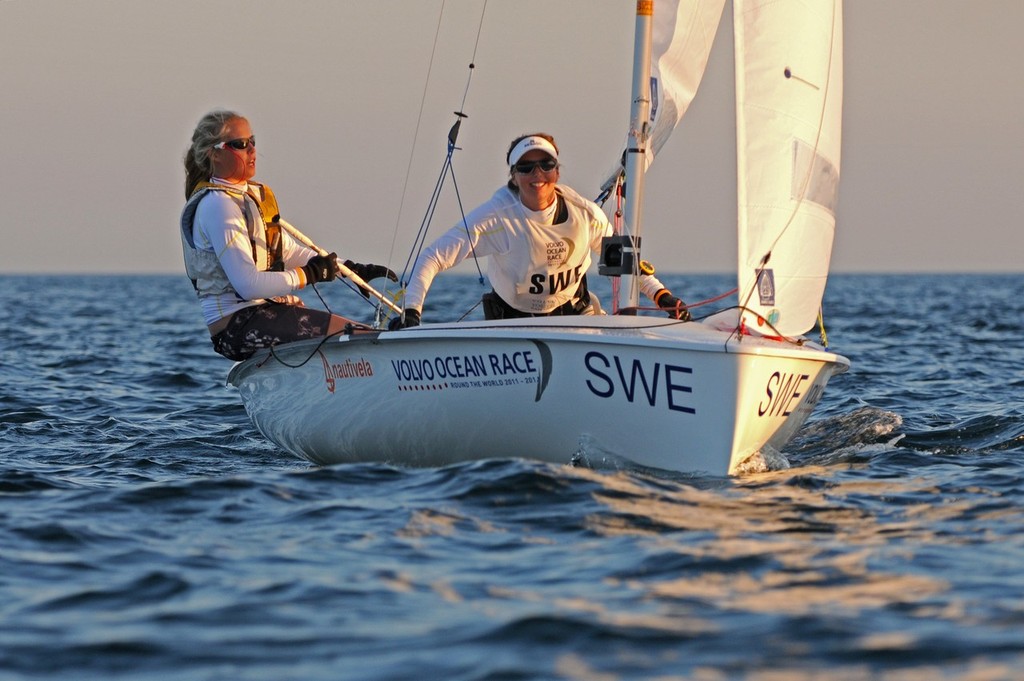 Veronica Fredriksson and Veronika Holmgren from Sweden  competing in the 420 Girls class on day 2 of the Volvo Youth Sailing ISAF World Championships 2010, in Istanbul, Turkey ©  David Kneale/Volvo Ocean Race http://www.volvooceanrace.com/