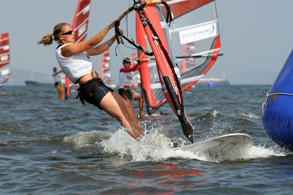 Helene Noesmoen from France competing in the RS:X Girls class on day 4 of the Volvo Youth Sailing ISAF World Championships 2010, in Istanbul, Turkey ©  David Kneale/Volvo Ocean Race http://www.volvooceanrace.com/