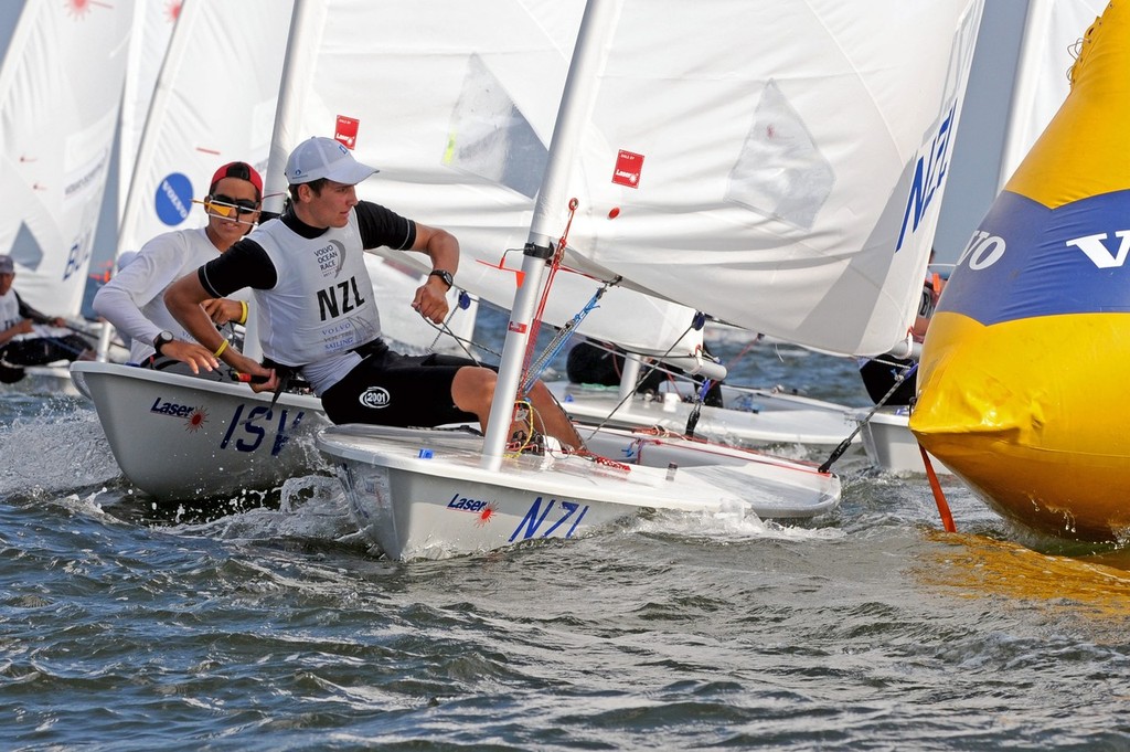 Thomas Saunders from New Zealand competing in the Laser Boys class on day 4 of the Volvo Youth Sailing ISAF World Championships 2010, in Istanbul, Turkey ©  David Kneale/Volvo Ocean Race http://www.volvooceanrace.com/