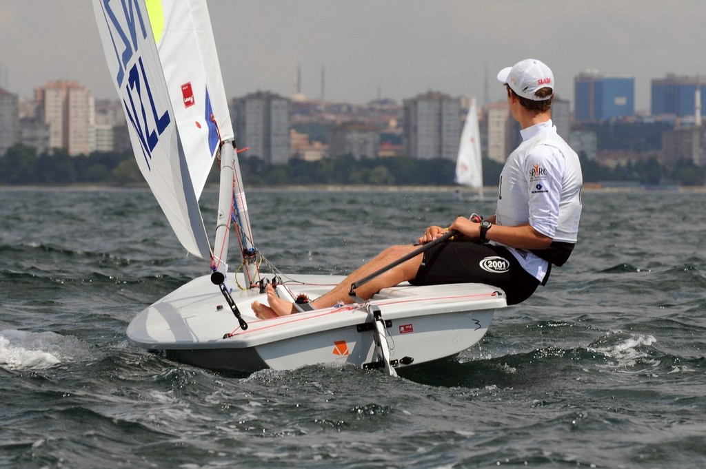 Thomas Saunders from New Zealand competing in the Laser Boys class on day 5 of the Volvo Youth Sailing ISAF World Championships 2010, in Istanbul, Turkey ©  David Kneale/Volvo Ocean Race http://www.volvooceanrace.com/