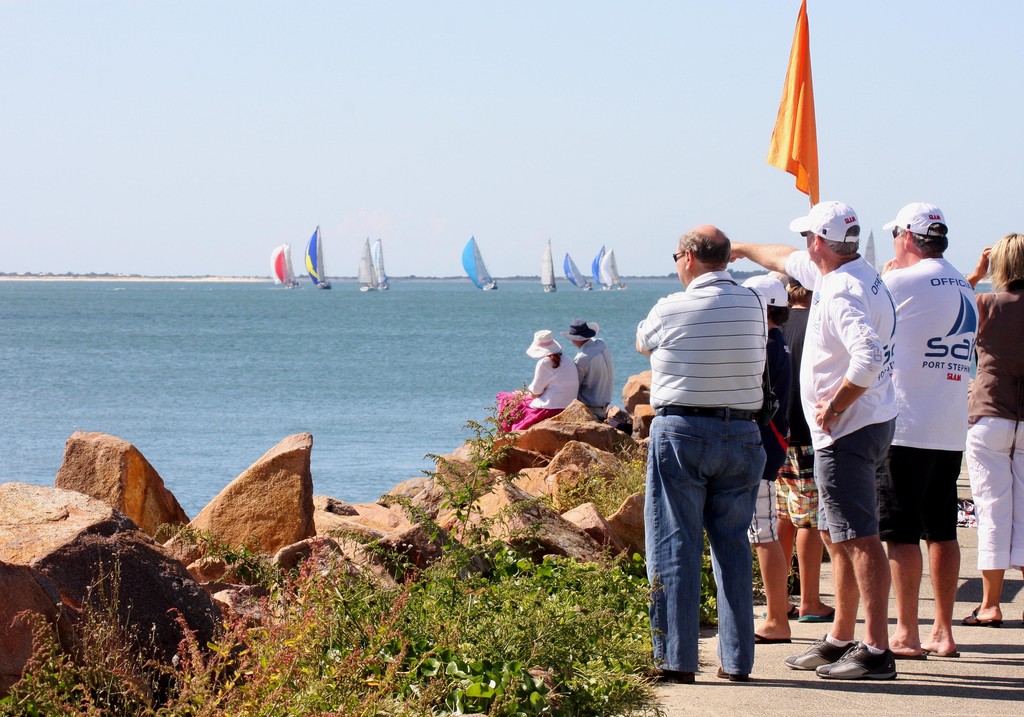 View from the breakwater. Sail Port Stephens Trophy day 1 photo copyright Sail Port Stephens Event Media taken at  and featuring the  class