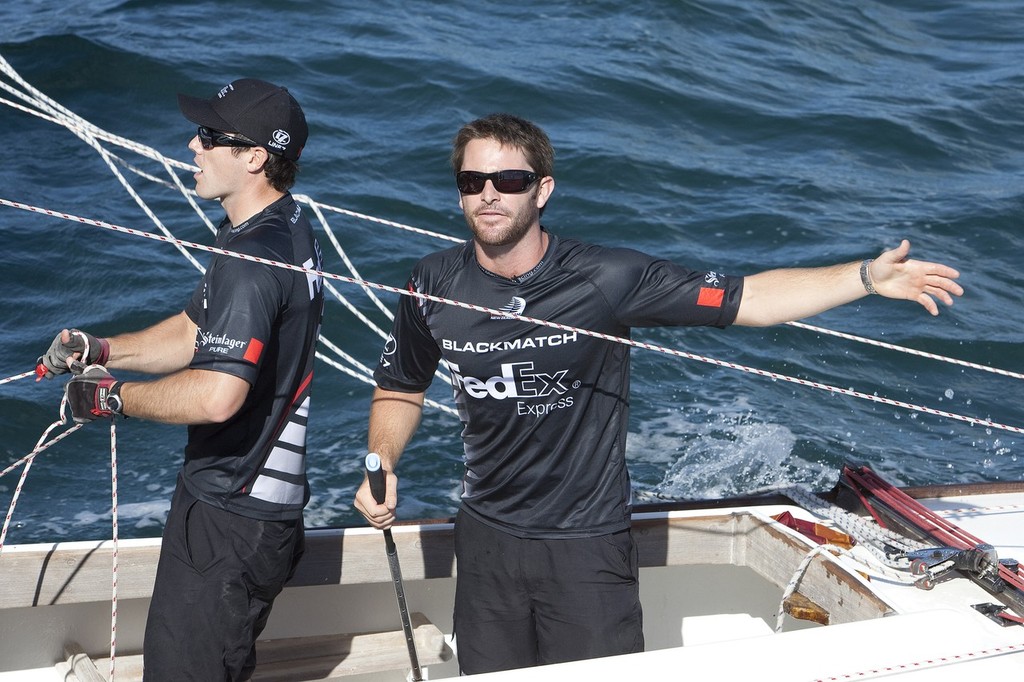 Adam Minoprio gives the race committee a verbal after losing to Ben Ainslie during the repechage of the Argo Group Gold Cup 2010. Hamilton, Bermuda. 8 October 2010. Photo: Subzero Images/WMRT photo copyright Gareth Cooke - Subzero Images http://www.subzeroimages.com taken at  and featuring the  class