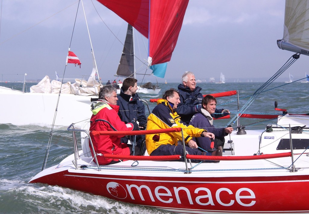 Wk6IRC4 winner Menace powers downwind - Warsash Spring Championship 2010 photo copyright Eddie Mays - copyright http://www.eddiemays.com taken at  and featuring the  class