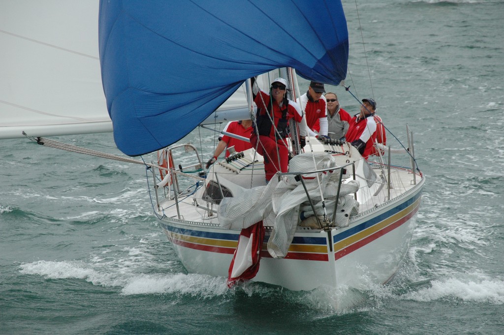 Young N' Old charging downwind as they prepare to gybe photo copyright Blake Middleton taken at  and featuring the  class