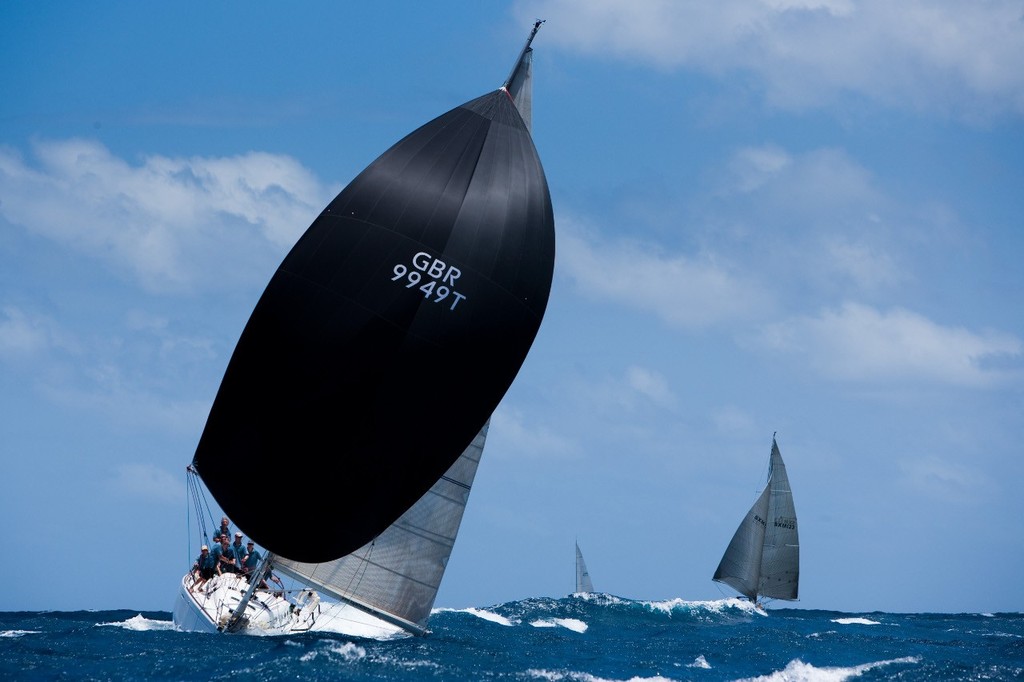 Black Hole hard charging downwind in the 25 knot trade winds - Voiles de Saint-Barth 2010, Day 2 © Christophe Jouany / Les Voiles de St. Barth http://www.lesvoilesdesaintbarth.com/