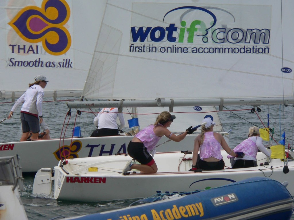 day2action scrivenor vs curtis Credit CYCA staff - Marinassess Women's Match Racing Regatta photo copyright CYCA Staff - copyright taken at  and featuring the  class