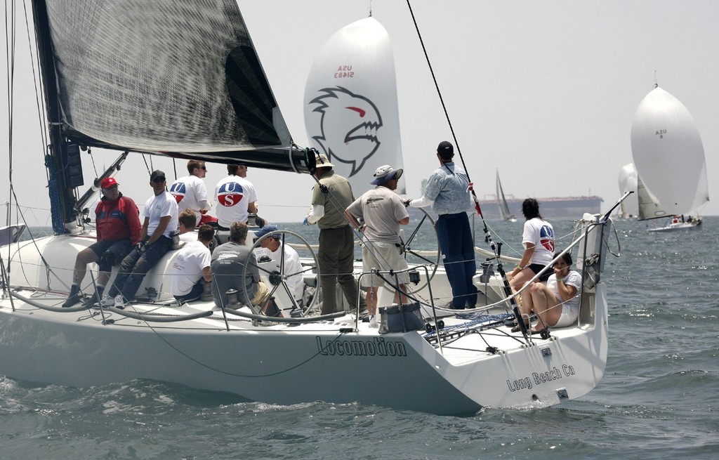 Ed Feo and his Locomotion crew enjoy time out between races while winning the Fast 50 class - 2010 Ullman Sails Long Beach Race Week © Rich Roberts http://www.UnderTheSunPhotos.com