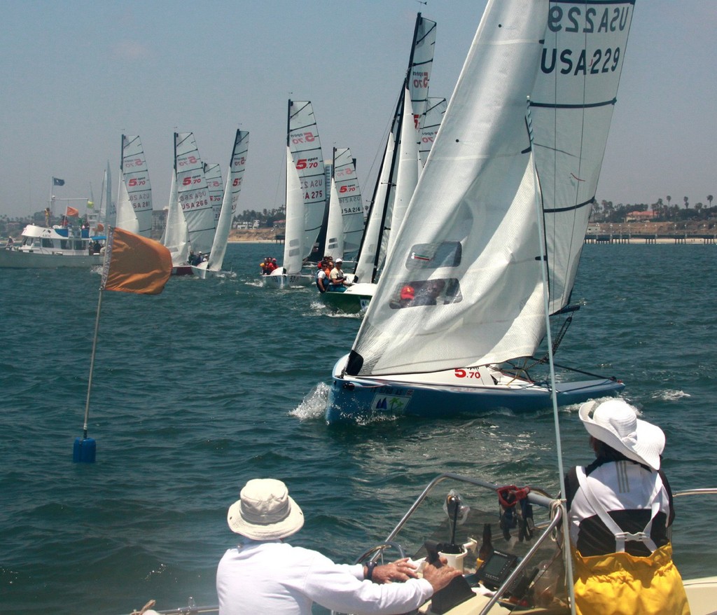 Tracey Kenney came from behind Sunday to win the Open 5.70s - 2010 Ullman Sails Long Beach Race Week © Rich Roberts http://www.UnderTheSunPhotos.com