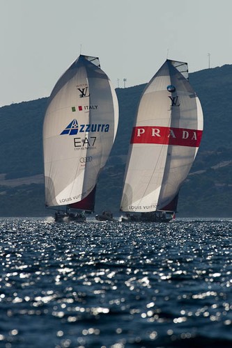 Azzurra (ITA v Luna Rossa (ITA) the Louis Vuitton Trophy. La Maddalena, Sardinia, Italy. 24/5/2010 &copy; Chris Cameron/ETNZ http://www.chriscameron.co.nz