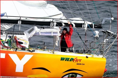 Abby Sunderland before she was dismasted in the south Indian Ocean in a winter storm © SW