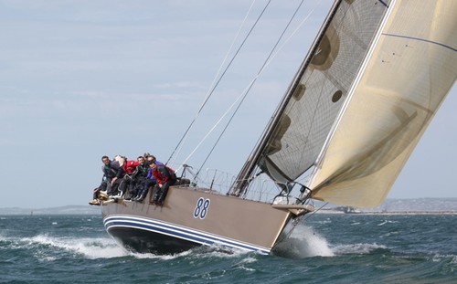 The Farr52 One Design is well and truly eying off the existing Eastcoaster record. A<br />
regular competitor in ORCV events, one of her owners, Peter Blake, still holds the<br />
Melbourne to Stanley record with his former boat, Kontrol.<br />
Addendum - Ocean Racing Club of Victoria - Tassie Trio Launch ©  John Curnow