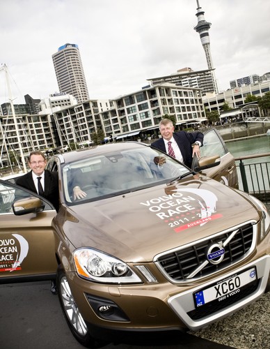 (l-r) Auckland City Mayor John Banks and Government Minister Maurice Williamson with a Volvo XC60<br />
<br />
 &copy; Volvo Ocean Race http://www.volvooceanrace.com