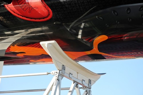 il mostro is craned back into the water in Alicante, Spain. © Volvo Ocean Race http://www.volvooceanrace.com