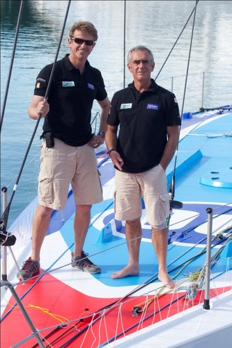 Jean-Pierre Dick and Loïck Peyron (right) currently racing around the world on Papier Virbrac. Photo:  Brendon Ohagan &copy; Virbac-Paprec Sailing Team