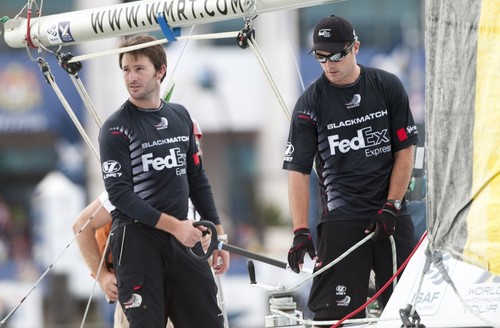 Adam Minoprio (left) previous graduate from the RNZYS Lion Foundation Youth Programme pictured at . Monsoon Cup 2010. World Match Racing Tour, Kuala Terengganu, Malaysia.  © Subzero Images /AWMRT http://wmrt.com