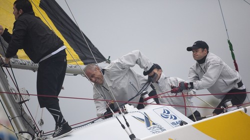 Crew work on Jesper Radich’s boat  World Match Racing Tour, Kuala Terengganu, Malaysia.  © Subzero Images /AWMRT http://wmrt.com