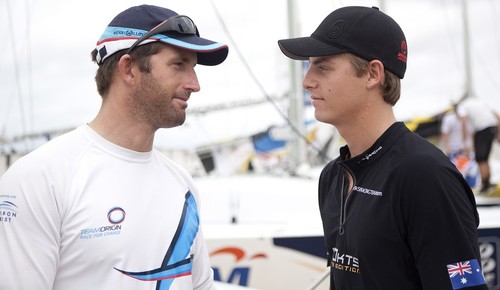 Ben Ainslie and Torvar Mirsky during the finals of the Monsoon Cup 2010. World Match Racing Tour, Kuala Terengganu, Malaysia.  © Subzero Images /AWMRT http://wmrt.com