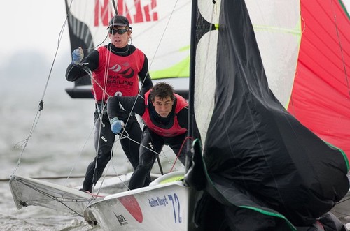 Blair Tuke hard at work in the 2010 Delta Lloyd Regatta © SW