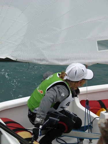 Optimist sailor prepares to tack © Daniel Johnston