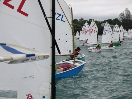 Optimists lining up for the start of Race 2 (Day1) © Daniel Johnston