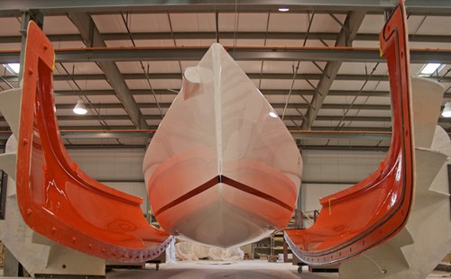 J/111 Bow view - ready to fly with bow sharp enough to knife through steep chop. © Stuart Johnstone